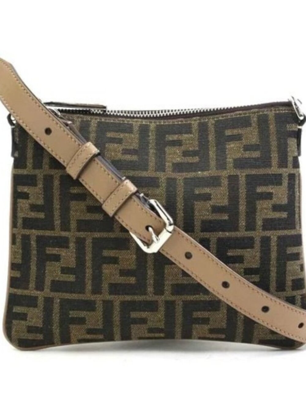 Auth FENDI Zucca After Bag Mini Crossbody Shoulder Bag Brown Canvas - e60896k